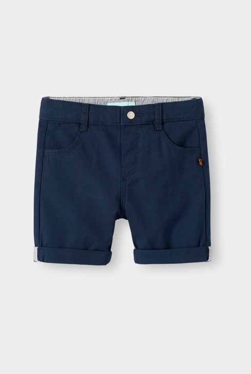 Baby boy's navy patterned cotton Bermuda shorts 1