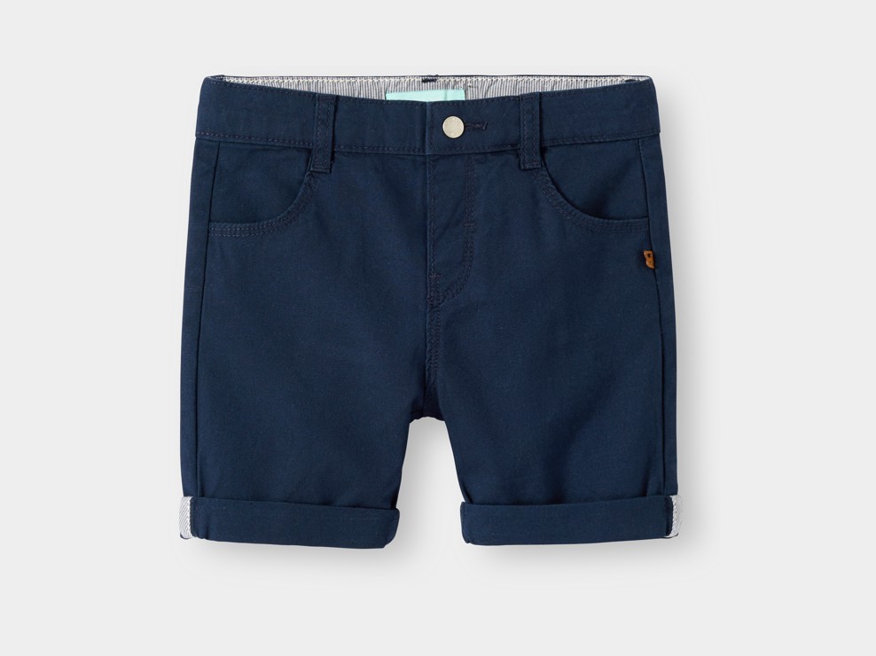 Bermuda droit coton fantaisie bleu marine bébé garçon 1