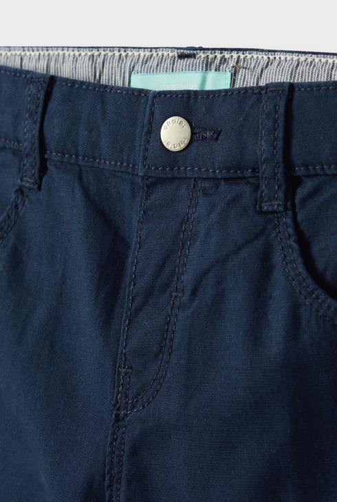 Baby boy's navy patterned cotton Bermuda shorts 2