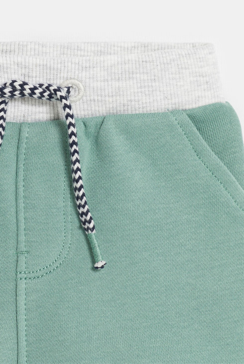Dekliške zelene pletene kratke hlače z elastiko v pasu za dojenčke 2