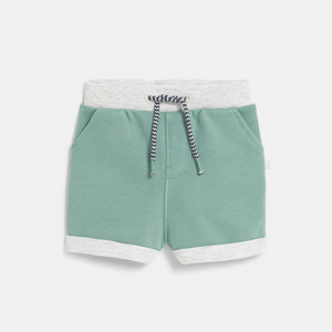 Short en maille taille élastiquée vert bébé fille 1