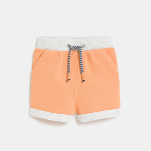 Short en maille taille élastiquée orange bébé fille 1