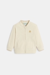 Beige Baby-Weste aus gefüttertem Jersey mit Reißverschluss und Tigermotiv für Jungen 2