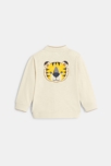 Beige Baby-Weste aus gefüttertem Jersey mit Reißverschluss und Tigermotiv für Jungen 4
