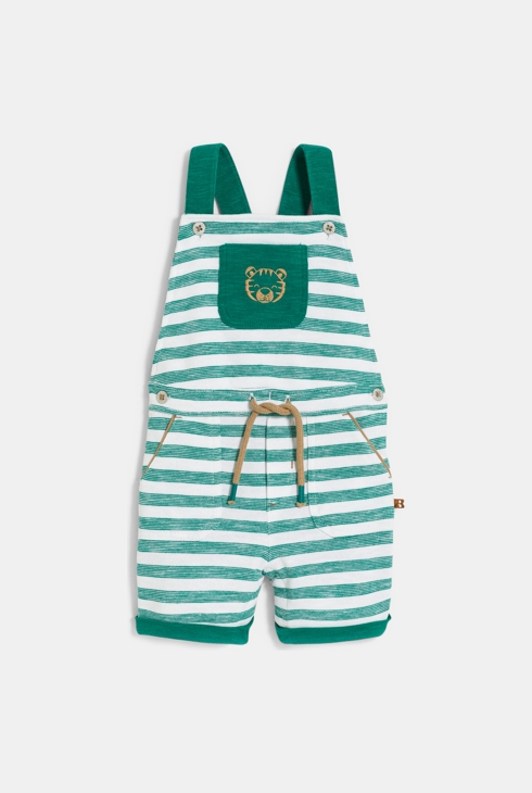 Fantovski črtast pajac iz zelenega pletiva za dojenčke 1