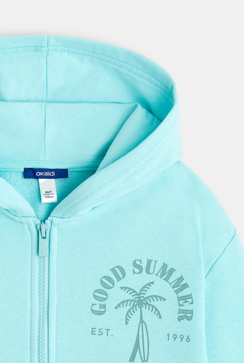 Blauer Hoodie mit Aufschrift für Jungen