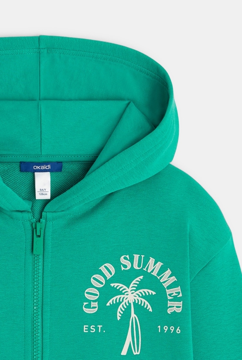 Grüner Hoodie mit Aufschrift für Jungen