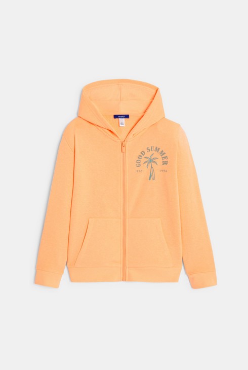 Oranger Hoodie mit Schriftzug für Jungen 2