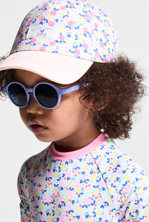 Rosa Baseballcap mit Blumen Kleinkind Mädchen 2