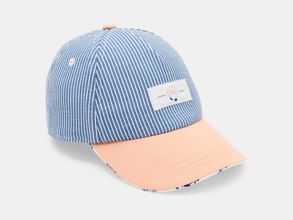 Casquette fleurie orange bébé fille 1