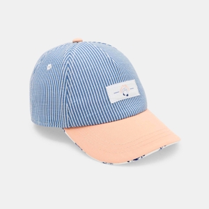Casquette fleurie orange bébé fille