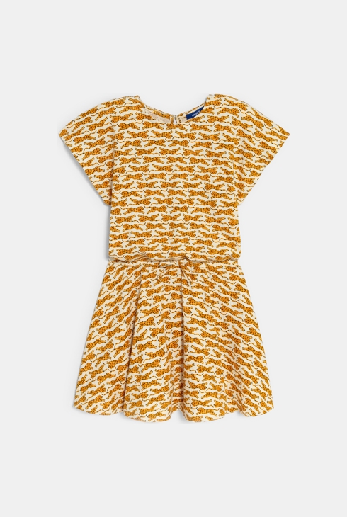 Dekliška obleka z leopardjim potiskom 1
