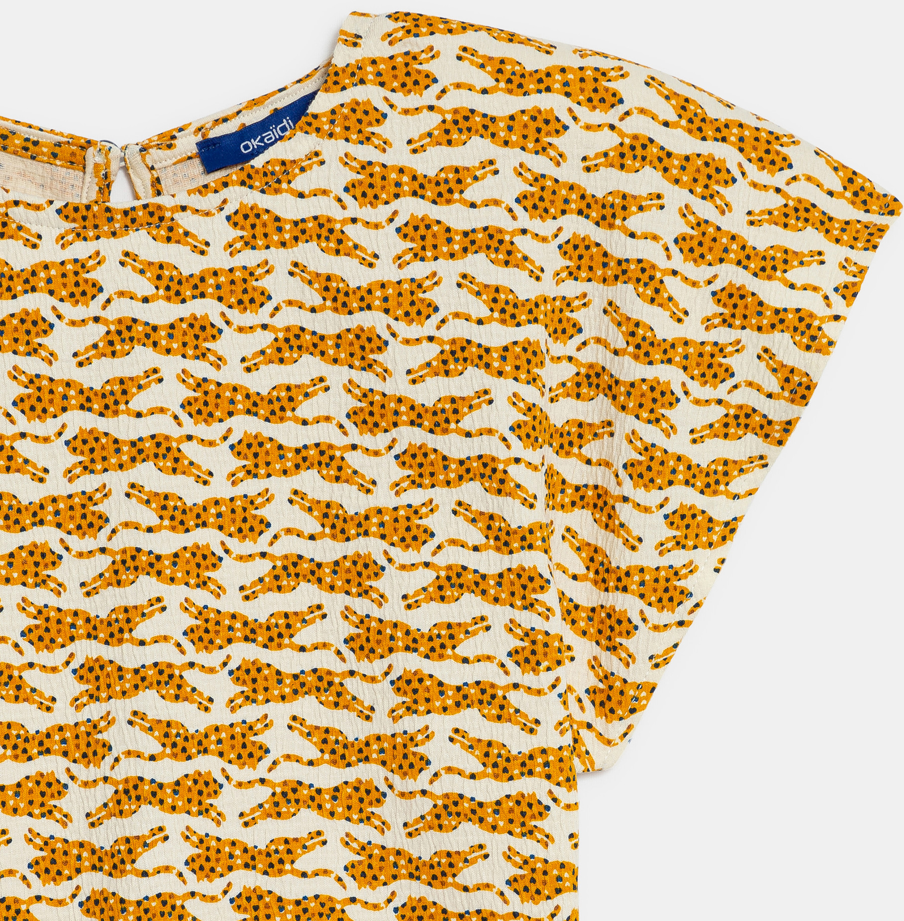 Dekliška obleka z leopardjim potiskom 2