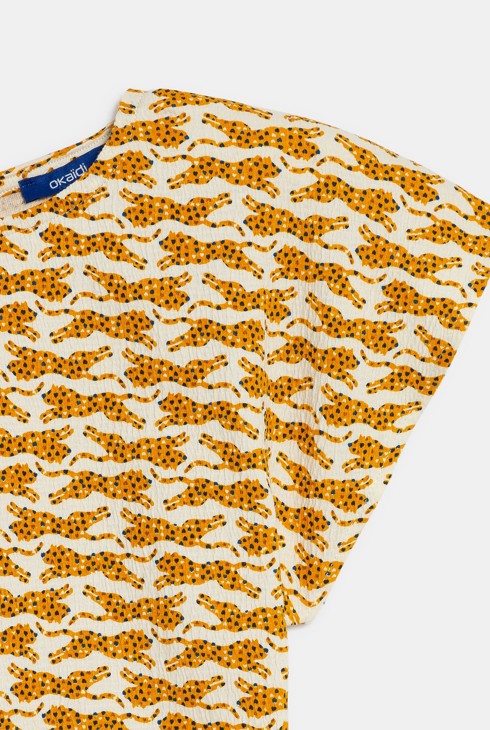 Dekliška obleka z leopardjim potiskom 2