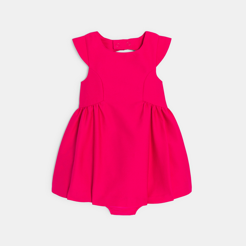Festliches Babykleid aus Baumwolle und Leinen in Rosa für Mädchen