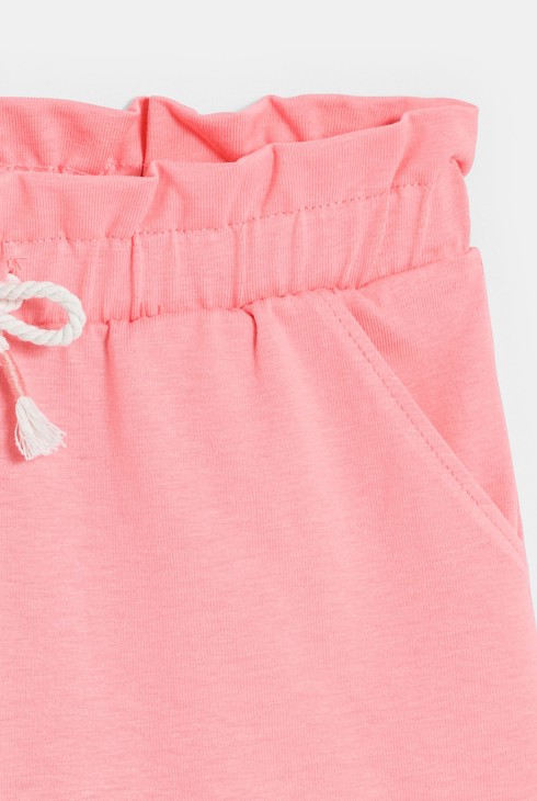 Dekliške bermuda hlače iz enobarvnega rožnatega jerseya 2