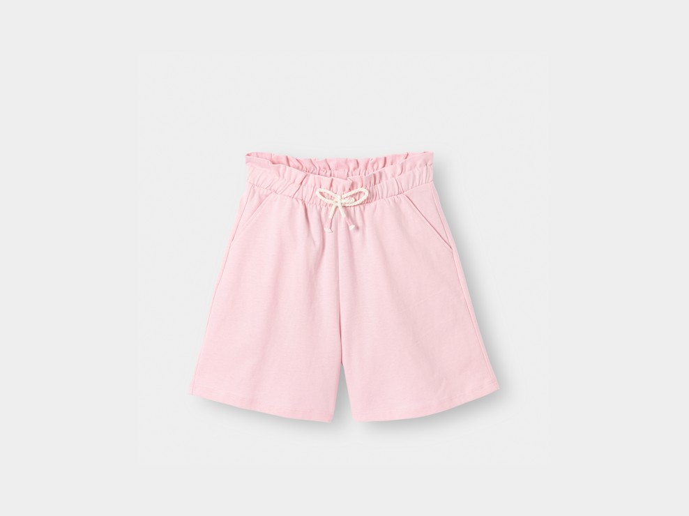 Bermuda in jersey rosa tinta unita per bambina 1