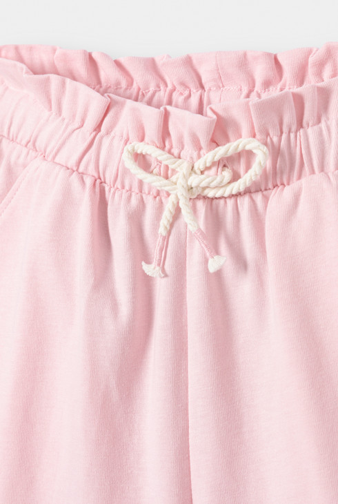 Effen roze bermuda van jersey voor meisjes 2