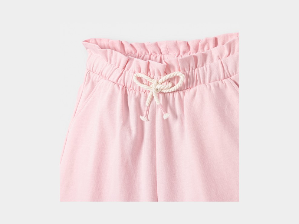 Bermuda in jersey rosa tinta unita per bambina 2