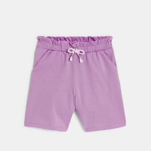 Bermuda en jersey uni mauve Fille 1