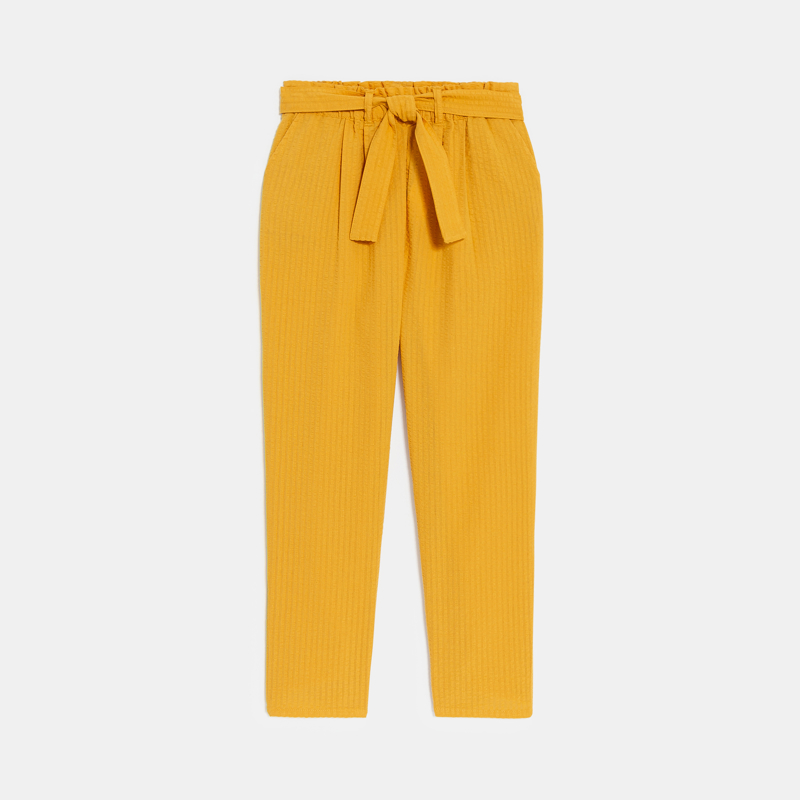 Chino-Hose einfarbig gelb für Mädchen