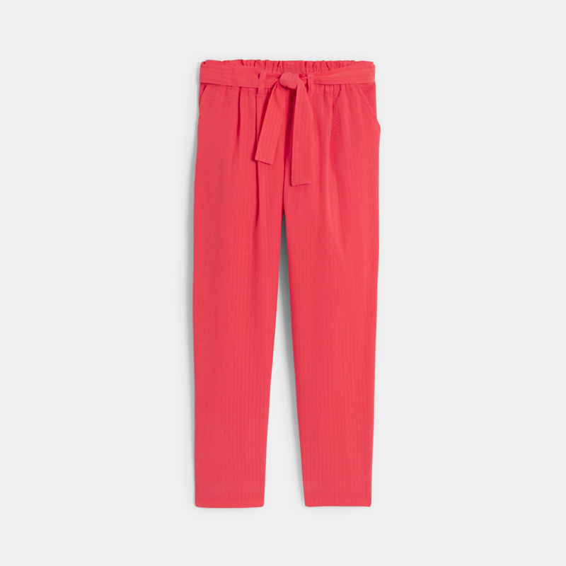 Pantalon chino uni rouge Fille - 6A