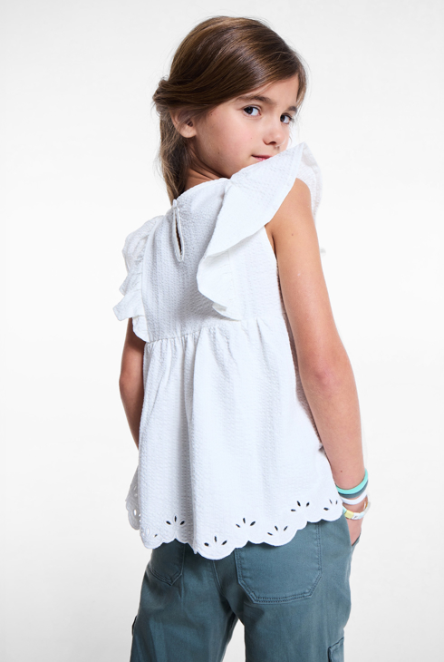 Weiße Retro-Bluse Mädchen 2