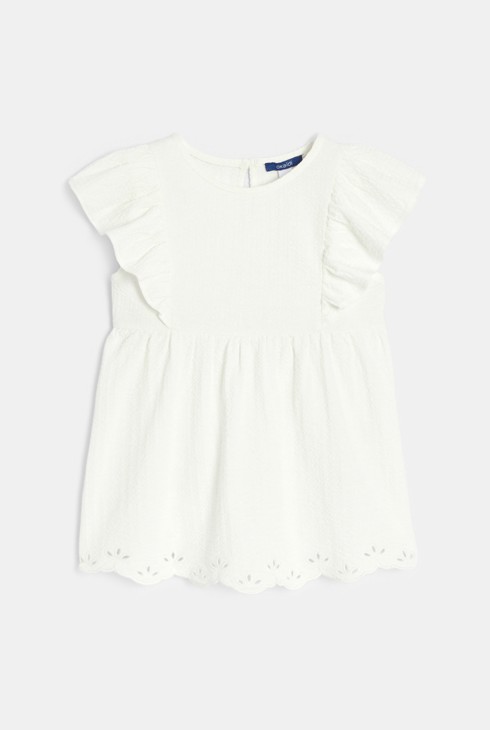 Dekliška retro bela bluza 2