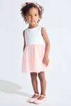 Robe chic bi-matière rose bébé fille 4