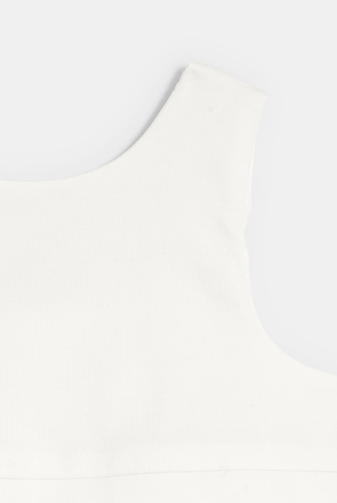 Robe chic bi-matière blanc bébé fille 2