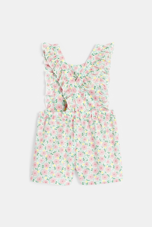 Combi short fleurie rose bébé fille