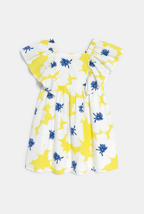 Gelbes erweitertes und bedrucktes Kleid Mädchen