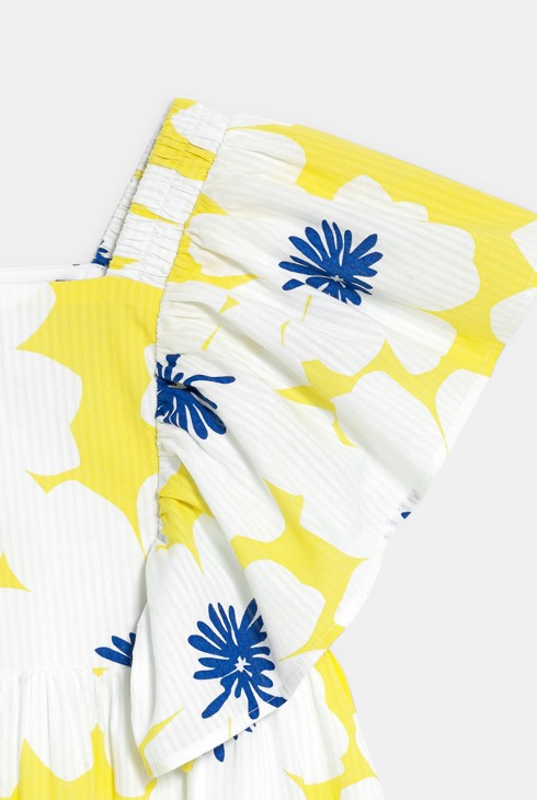 Robe évasée imprimée jaune Fille 2