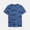 T-shirt manches courtes motif requin bleu Garçon