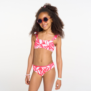 Girl's pink printed bikini 1