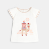 T-shirt dromadaire brodé rose bébé fille