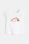 Tee-shirt animaux blanc et short seersucker bleu bébé fille 2