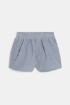 Tee-shirt animaux blanc et short seersucker bleu bébé fille 3