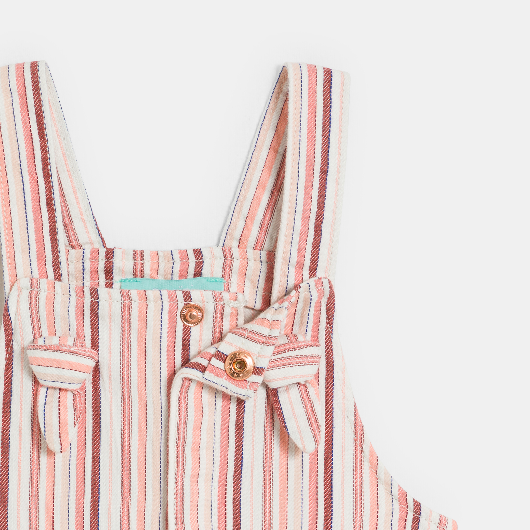 Baby girl's short pink striped overalls Okaïdi & Obaïbi