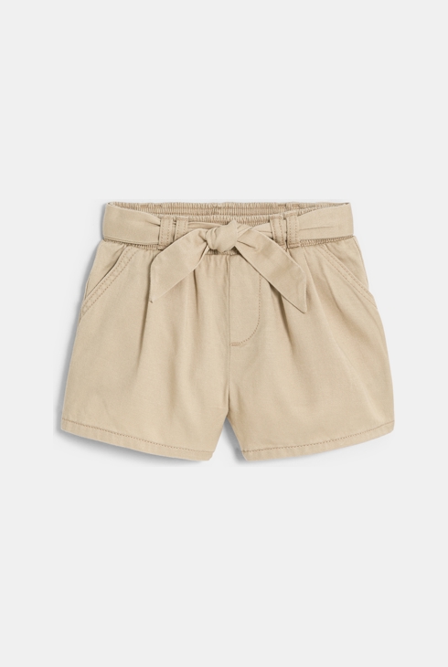 Short paperbag fluide beige bébé fille 1