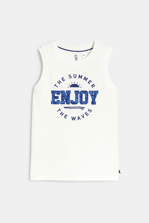 Débardeur en jersey blanc Garçon 1