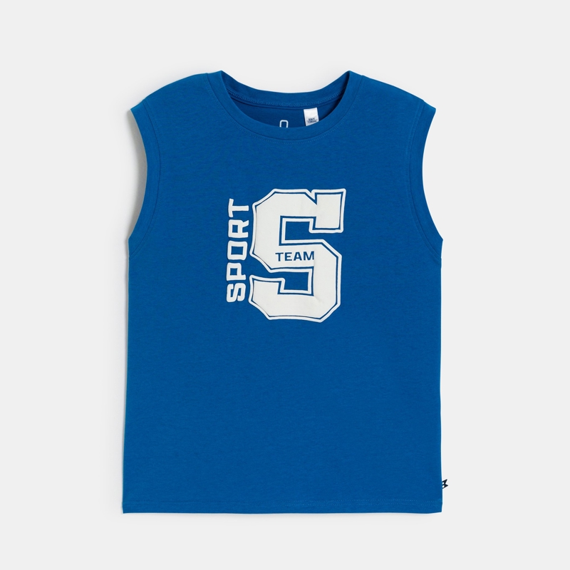 Débardeur sportswear motif placé bleu Garçon - 12A