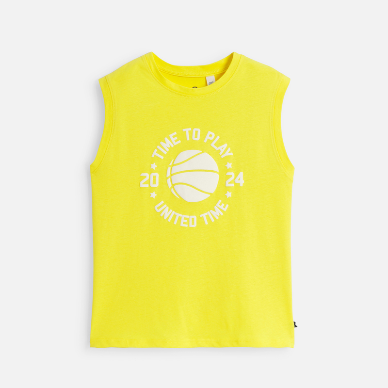 Débardeur sportswear motif placé jaune Garçon - 8A