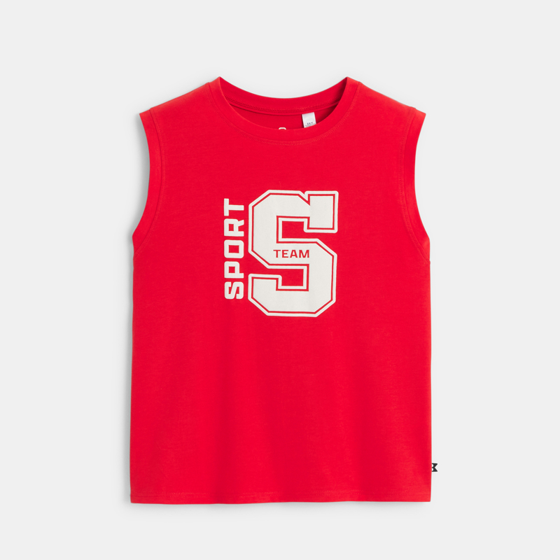 Débardeur sportswear motif placé rouge Garçon - 5A