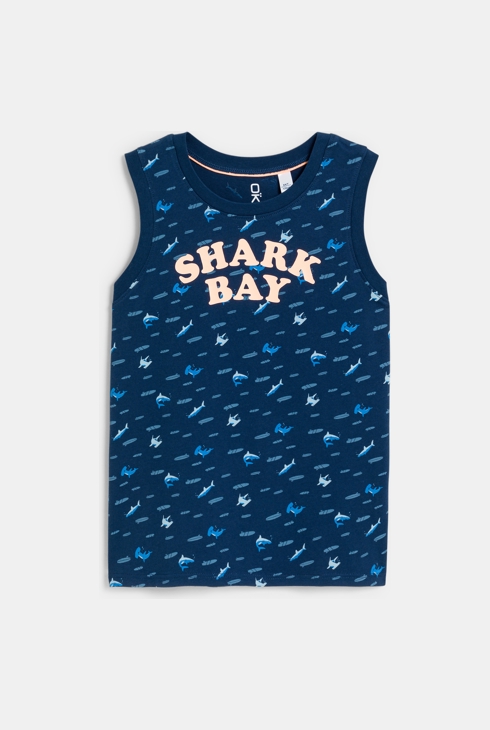 Débardeur en jersey imprimé bleu Garçon 1