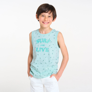 Boy's blue vest top with motifs 1