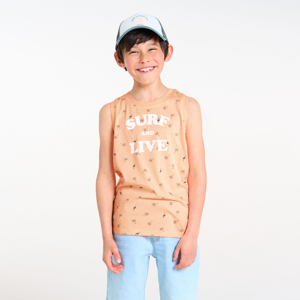 Boy's orange vest top with motifs 1