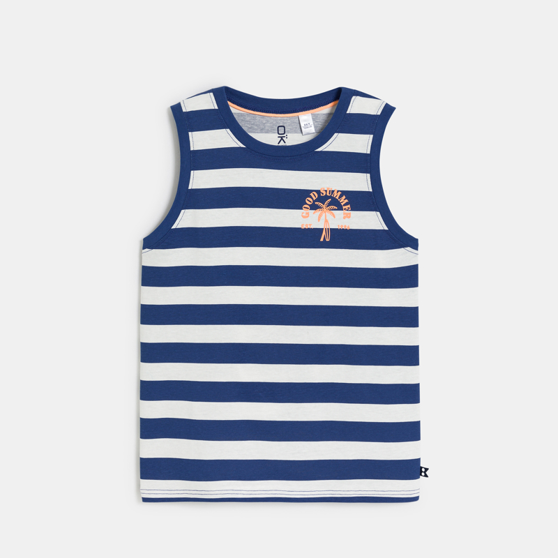 OKAIDI - Débardeur rayé bleu marine Garçon - Garcon