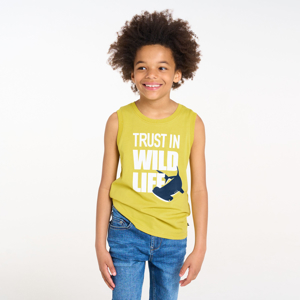 Boy's yellow slogan vest top 1