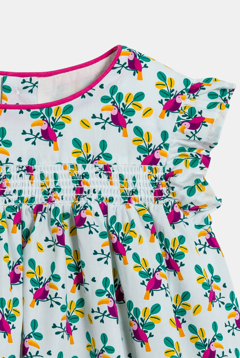 Robe imprimée smockée fleurie bébé fille 2